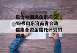 包含中国央企信托-249号山东济南省会政信集合资金信托计划的词条