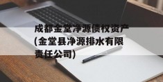 成都金堂净源债权资产(金堂县净源排水有限责任公司)