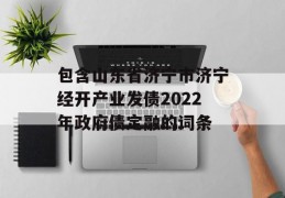 包含山东省济宁市济宁经开产业发债2022年政府债定融的词条