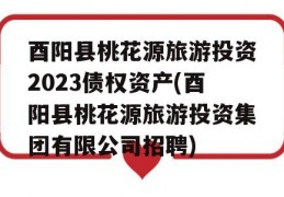 酉阳县桃花源旅游投资2023债权资产(酉阳县桃花源旅游投资集团有限公司招聘)