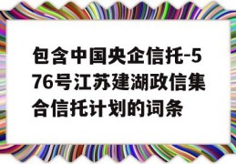 包含中国央企信托-576号江苏建湖政信集合信托计划的词条