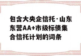 包含大央企信托·山东东营AA+市级标债集合信托计划的词条