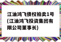 江油鸿飞债权拍卖1号(江油鸿飞投资集团有限公司董事长)