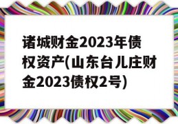 诸城财金2023年债权资产(山东台儿庄财金2023债权2号)