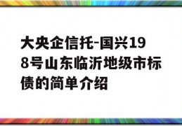 大央企信托-国兴198号山东临沂地级市标债的简单介绍