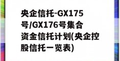 央企信托-GX175号/GX176号集合资金信托计划(央企控股信托一览表)