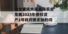 包含重庆大足永晟实业发展2023年债权资产1号政府债定融的词条