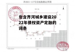 包含齐河城乡建设2022年债权资产定融的词条