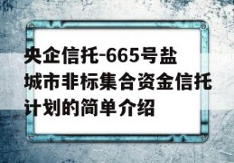 央企信托-665号盐城市非标集合资金信托计划的简单介绍