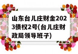 山东台儿庄财金2023债权2号(台儿庄财政局领导班子)