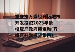 重庆市万盛经开区城市开发投资2023年债权资产政府债定融(万盛区开发投资集团)