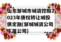 山东邹城市城资控股2023年债权转让城投债定融(邹城城资公司下属公司)