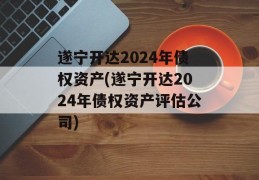 遂宁开达2024年债权资产(遂宁开达2024年债权资产评估公司)