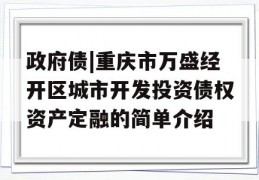 政府债|重庆市万盛经开区城市开发投资债权资产定融的简单介绍