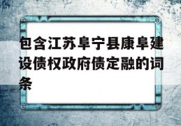 包含江苏阜宁县康阜建设债权政府债定融的词条