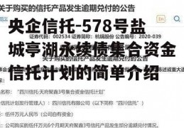 央企信托-578号盐城亭湖永续债集合资金信托计划的简单介绍