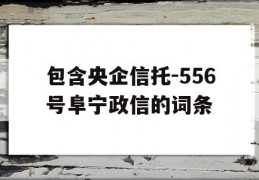 包含央企信托-556号阜宁政信的词条