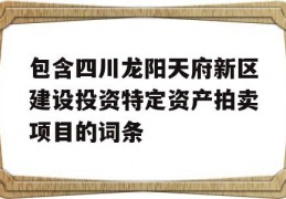 包含四川龙阳天府新区建设投资特定资产拍卖项目的词条