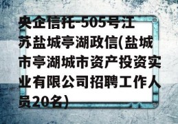 央企信托-505号江苏盐城亭湖政信(盐城市亭湖城市资产投资实业有限公司招聘工作人员20名)