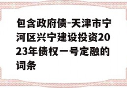 包含政府债-天津市宁河区兴宁建设投资2023年债权一号定融的词条