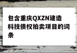 包含重庆QXZN建造科技债权拍卖项目的词条