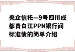 央企信托—9号四川成都青白江PPN银行间标准债的简单介绍