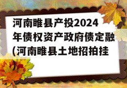 河南睢县产投2024年债权资产政府债定融(河南睢县土地招拍挂)