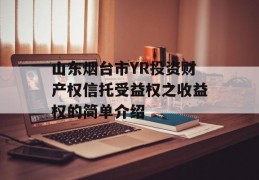 山东烟台市YR投资财产权信托受益权之收益权的简单介绍