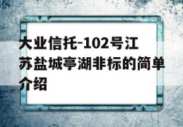 大业信托-102号江苏盐城亭湖非标的简单介绍