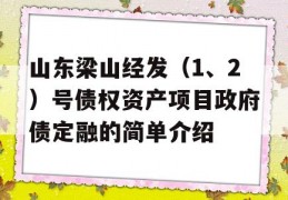 山东梁山经发（1、2）号债权资产项目政府债定融的简单介绍