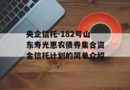 央企信托-182号山东寿光惠农债券集合资金信托计划的简单介绍