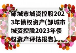 邹城市城资控股2023年债权资产(邹城市城资控股2023年债权资产评估报告)