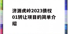 济源虎岭2023债权01转让项目的简单介绍