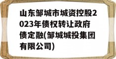 山东邹城市城资控股2023年债权转让政府债定融(邹城城投集团有限公司)