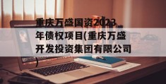 重庆万盛国资2023年债权项目(重庆万盛开发投资集团有限公司)