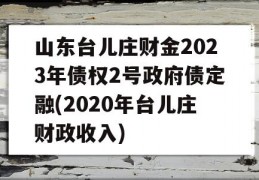 山东台儿庄财金2023年债权2号政府债定融(2020年台儿庄财政收入)