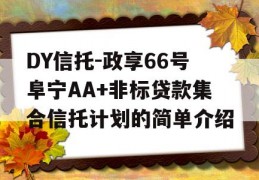 DY信托-政享66号阜宁AA+非标贷款集合信托计划的简单介绍