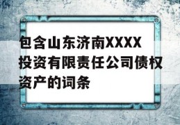 包含山东济南XXXX投资有限责任公司债权资产的词条