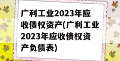 广利工业2023年应收债权资产(广利工业2023年应收债权资产负债表)