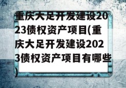 重庆大足开发建设2023债权资产项目(重庆大足开发建设2023债权资产项目有哪些)