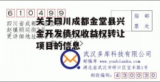 关于四川成都金堂县兴金开发债权收益权转让项目的信息