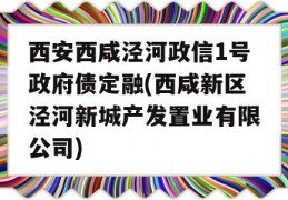 西安西咸泾河政信1号政府债定融(西咸新区泾河新城产发置业有限公司)