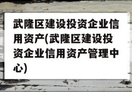 武隆区建设投资企业信用资产(武隆区建设投资企业信用资产管理中心)