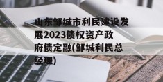 山东邹城市利民建设发展2023债权资产政府债定融(邹城利民总经理)