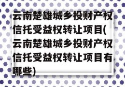 云南楚雄城乡投财产权信托受益权转让项目(云南楚雄城乡投财产权信托受益权转让项目有哪些)