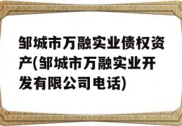 邹城市万融实业债权资产(邹城市万融实业开发有限公司电话)