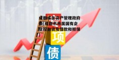 成都成金资产管理政府债(成都市市属国有企业投融资及借款和担保)