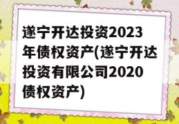 遂宁开达投资2023年债权资产(遂宁开达投资有限公司2020债权资产)