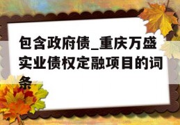 包含政府债_重庆万盛实业债权定融项目的词条