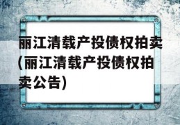 丽江清载产投债权拍卖(丽江清载产投债权拍卖公告)